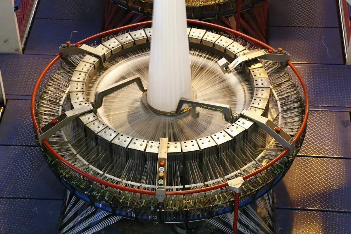 Circular knitting machine seen from above
