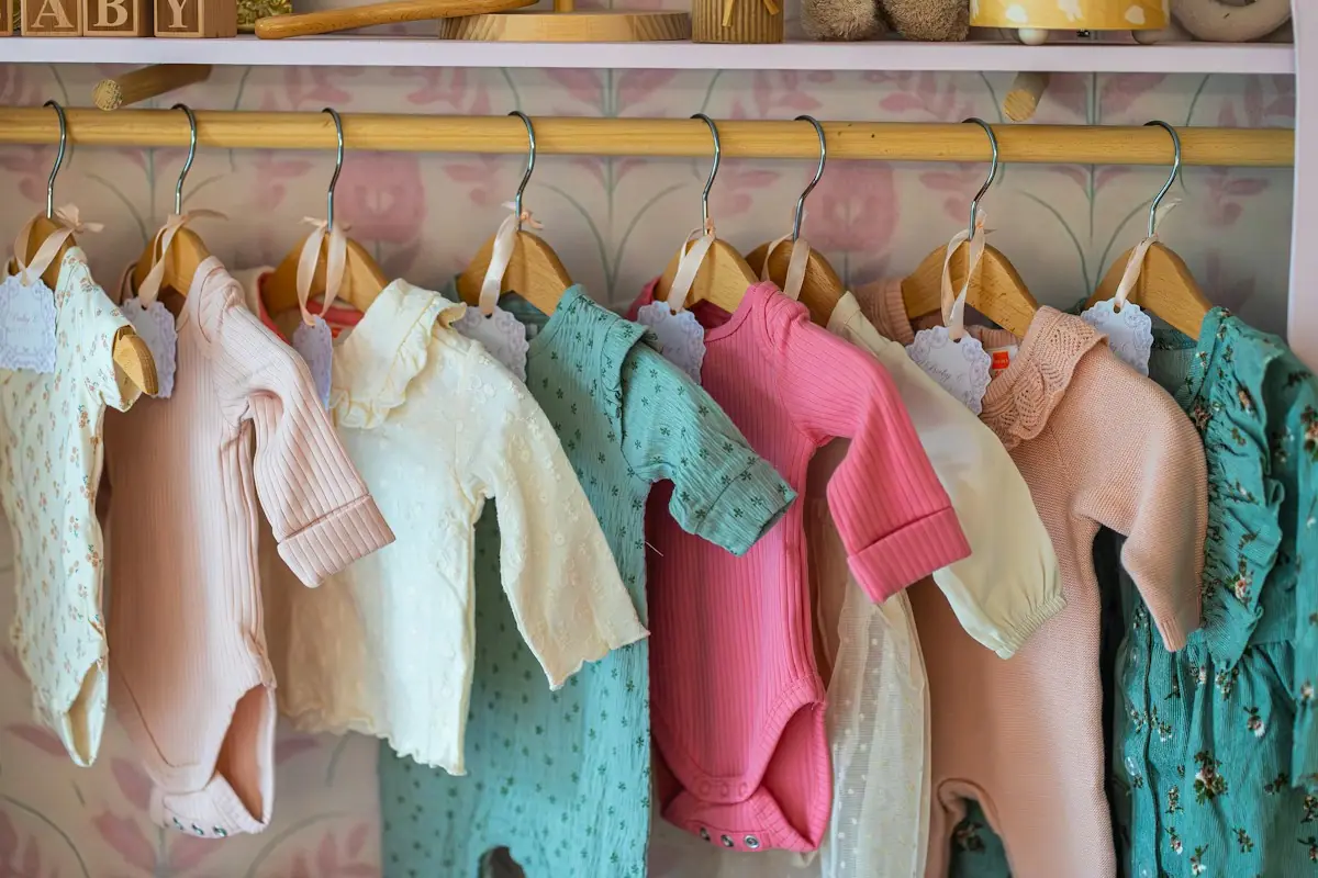 Knitted Kids and Baby Wear on a rack